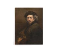 Artery8 Rembrandt Self Portrait Canvas Wall Art Print in Grey | Size: W24" x H32" Artery8 Grey W24" x H32"