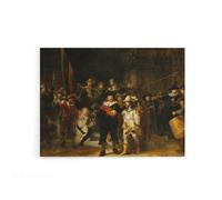 Artery8 Rembrandt The Night Watch Scene Canvas Wall Art Print | Size: W24" x H32" Artery8 Multicolor W24" x H32"