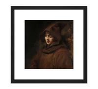 Artery8 Rembrandt Titus Van Rijn In Monks Habit Portrait 8X8 Inch Square Wooden Framed Wall Art Print Picture with Mount in Black Artery8 Black