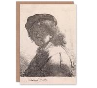 Artery8 Rembrandt van Rijn Personalised Art Card Self Portrait in a Cap and Scarf