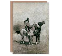 Artery8 Remington Art Card Fire Eater With His Victim On A Pony in Grey Artery8 Grey