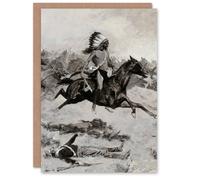 Artery8 Remington Art Card Rushing Red Lodges Native American Warriors