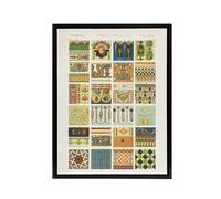 Artery8 Renaissance Patterns Racinet Vintage Black Framed Canvas Wall Art | Size: W12" x H16" Artery8 Multicolor W12" x H16"