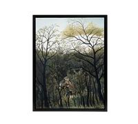 Artery8 Rendezvous in the Forest Rousseau Vintage Black Framed Canvas Wall Art in Green | Size: W12" x H16" Artery8 Green W12" x H16"