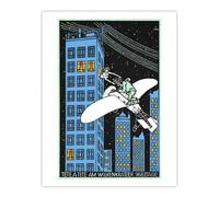 Artery8 Rendezvous on 968th Floor of a Skyscraper Jung Wall Art Poster Print in Blue | Size: W18" x H24" Artery8 Blue W18" x H24"