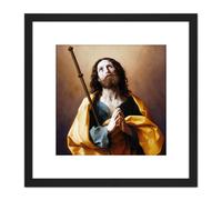 Artery8 Reni Saint James Greater Painting 8X8 Inch Square Wooden Framed Wall Art Print Picture with Mount in Black Artery8 Black