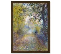 Artery8 Renoir In The Woods Painting Landscape Artwork Framed Wall Art Print A4 in Brown Artery8 Brown