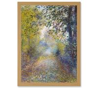 Artery8 Renoir In The Woods Painting Landscape Artwork Framed Wall Art Print A4 in Light Oak Artery8 Light Oak
