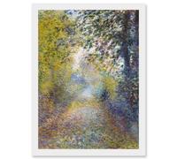 Artery8 Renoir In The Woods Painting Landscape Artwork Framed Wall Art Print A4 in White Artery8 White