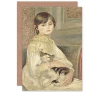 Artery8 Renoir Julie Manet Child with Cat Fine Art Greetings Card Artery8 Multicolor