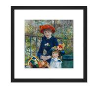 Artery8 Renoir Two Sisters On The Terrace 8X8 Inch Square Wooden Framed Wall Art Print Picture with Mount in Black Artery8 Black