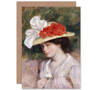 Artery8 Renoir Woman In A Flowered Hat Fine Art Greeting Card Plus Envelope Blank Inside