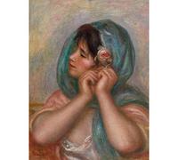 Artery8 Renoir Young Woman Arranging Her Earring Premium Wall Art Canvas Print 18X24 Inch
