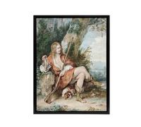 Artery8 Resting Hunter with Partridge by a Tree Schouman Framed Canvas Art | Size: W18" x H24" Artery8 Multicolor W18" x H24"