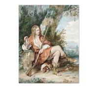 Artery8 Resting Hunter with Partridge by a Tree Schouman Wall Art Poster Print | Size: W18" x H24" Artery8 Multicolor W18" x H24"