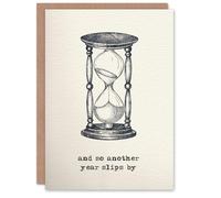 Artery8 Retro Hourglass Drawing Another Year Slips By Birthday Card