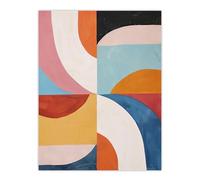 Artery8 Retro Mid Century Modern Geometric Colour Pattern Living Room Extra Large XL Wall Art Poster Print