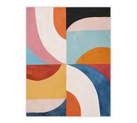 Artery8 Retro Mid Century Modern Geometric Colour Pattern Living Room Extra Large XL Wall Art Poster Print