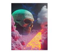 Artery8 Retrofuturism Surreal Villain Skeleton Head Lair Living Room Extra Large XL Wall Art Poster Print