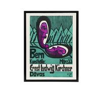 Artery8 Retrospective Exhibition Poster Kirchner Black Framed Canvas Wall Art in Blue | Size: W12" x H16" Artery8 Blue W12" x H16"