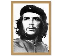 Revolutionary Che Guevara Photo Iconic Korda Portrait A4 Artwork Framed Wall Art Print Artery8 Light Oak One Size