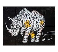 Artery8 Rhino Graffiti Art Animal XL Giant Panel Poster (8 Sections)
