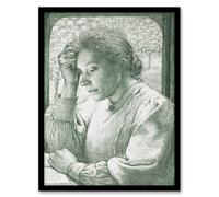 Artery8 Richard Roland Holst Framed Wall Art Pencil Portrait of Henriette in Grey | Size: A4 Artery8 Grey A4