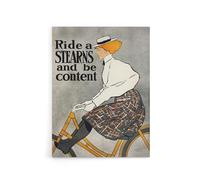 Artery8 Ride a Stearns Vintage Bicycle Ad Canvas Wall Art Print : Artwork by Edward Penfield 18x24 Energetic vintage cycling poster adding charm to gyms, garages, or retro living areas