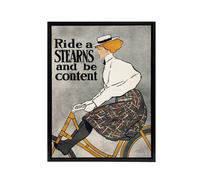 Artery8 Ride a Stearns Vintage Bicycle Ad Framed Canvas Wall Art Print Penfield in Grey | Size: W12" x H16" Artery8 Grey W12" x H16"