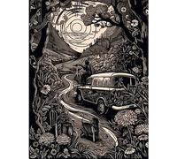 Artery8 Road Trip Stop by Countryside Forest Landscape Extra Large XL Wall Art Poster Print