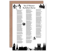 Wee Blue Coo ROBERT BURNS POEM LYRICS TAM O'SHANTER SCOTLAND BLANK GREETINGS CARD