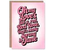 Artery8 Robert Burns Red Rose Poem Romantic Love Quote Valentine's Day Card