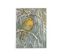 Artery8 Robin on Snowy Tree Branch Canvas Wall Art Print van Hoytema | Size: W18" x H24" Artery8 Multicolor W18" x H24"