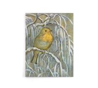 Artery8 Robin on Snowy Tree Branch Canvas Wall Art Print Vintage : Artwork by van Hoytema 12x16 Delightful winter moment capturing warmth and life, perfect for cosy seasonal décor