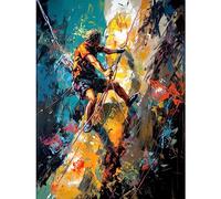 Artery8 Rock Climber Climbing Multicoloured Mountain Cliff Extra Large XL Wall Art Poster Print