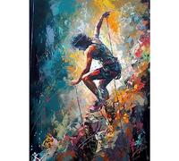 Artery8 Rock Climber Multicoloured Mountain Cliff Descent Large Wall Art Poster Print Thick Paper 18X24 Inch