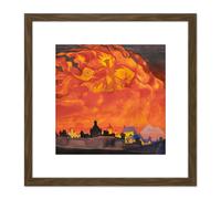 Artery8 Roerich Saint Sophia Almighty Wisdom Symbolism Painting 8X8 Inch Square Wooden Framed Wall Art Print Picture with Mount in Brown Artery8 Brown