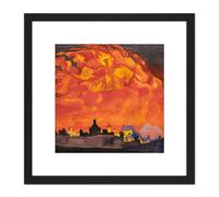 Artery8 Roerich Saint Sophia Almighty Wisdom Symbolism Painting 8X8 Inch Square Wooden Framed Wall Art Print Picture with Mount in Black Artery8 Black