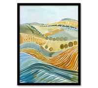 Artery8 Rolling Hills of Yorkshire England Landscape Soft Living Room Artwork Framed Wall Art Print 18X24 Inch