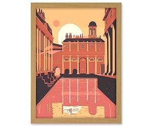 Artery8 Roman Baths Georgian Architecture Illustration Artwork Framed A3 Wall Art Print