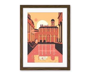 Artery8 Roman Baths Georgian Architecture Illustration Artwork Framed Wall Art Print 18X24 Inch