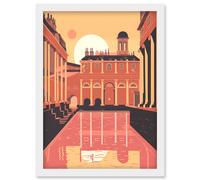 Roman Baths Georgian Architecture Illustration Artwork Framed Wall Art Print A4 Artery8 White One Size