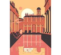 Artery8 Roman Baths Georgian Architecture Illustration Large Wall Art Poster Print Thick Paper 18X24 Inch