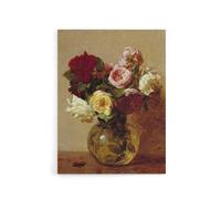 Artery8 Rose Bouquet in Glass Vase Still Life Latour Canvas Wall Art | Size: W24" x H32" Artery8 Multicolor W24" x H32"