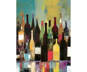 Artery8 Rose White and Red Glass Wine Bottles on Shelf Extra Large XL Wall Art Poster Print