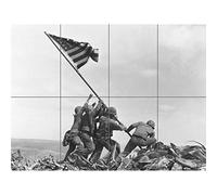 Artery8 Rosenthal Raising Flag Iwo Jima Iconic WWII Photo XL Giant Panel Poster (8 Sections)