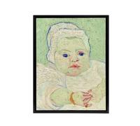 Artery8 Roulins Baby Portrait Van Gogh Vintage Black Framed Canvas Wall Art in Green | Size: W18" x H24" Artery8 Green W18" x H24"