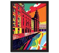 Artery8 Royal Albert Dock Liverpool Waterfront Pop Art Artwork Framed A3 Wall Art Print