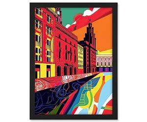 Artery8 Royal Albert Dock Liverpool Waterfront Pop Art Artwork Framed A3 Wall Art Print