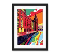 Artery8 Royal Albert Dock Liverpool Waterfront Pop Art Artwork Framed Wall Art Print 18X24 Inch
